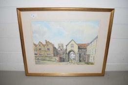 ROY HAYDON, ERPINGHAM GATE, NORWICH CATHEDRAL, WATERCOLOUR, F/G, 58CM WIDE