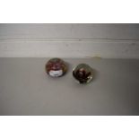 TWO ART GLASS PAPERWEIGHTS