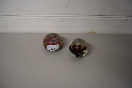 TWO ART GLASS PAPERWEIGHTS