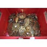 BOX OF VARIOUS HORSE BRASSES