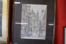 ALAN STUTTLE, STUDY OF A CATHEDRAL, F/G, 57CM HIGH