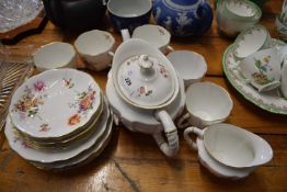 QUANTITY OF ROYAL CROWN DERBY FLORAL DECORATED TEA WARES