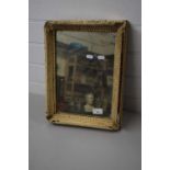 19TH CENTURY RECTANGULAR WALL MIRROR IN PAINTED HARDWOOD FRAME