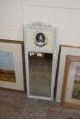 SMALL MODERN WALL MIRROR IN FLORAL MOUNTED FRAME