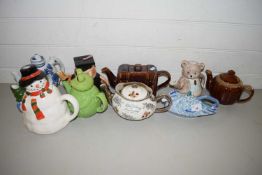 COLLECTION OF VARIOUS NOVELTY TEA POTS