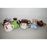 COLLECTION OF VARIOUS NOVELTY TEA POTS