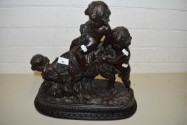 BRONZE EFFECT MODEL OF THREE PUTTO AND A RAM