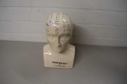 REPRODUCTION PHRENOLOGY POTTERY HEAD BY L N FOWLER