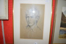 G Flood, Portrait of a man, pastel, signed and dated 9th July 1972, 38 x 25cm