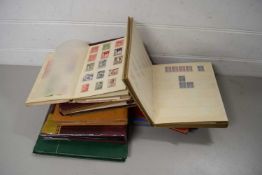 NINE VARIOUS ALBUMS OF MIXED WORLD STAMPS PLUS SMALL QUANTITY OF SIGNED PHOTOGRAPHS