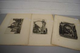 FARREN, A GROUP OF FOUR BLACK AND WHITE ENGRAVINGS, UNFRAMED