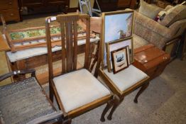 PAIR OF EARLY 20TH CENTURY CABRIOLE LEGGED DINING CHAIRS