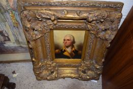 20TH CENTURY REPRODUCTION OLEOGRAPH STUDY OF LORD NELSON SET IN A VERY HEAVY ORNATE GILT FRAME
