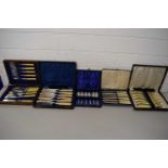 FIVE CASES VARIOUS SILVER PLATED CUTLERY