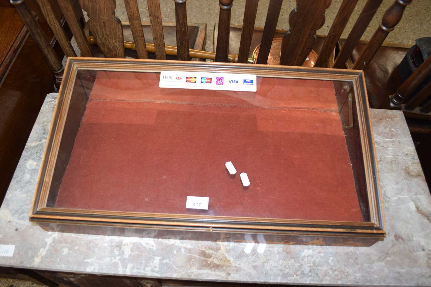 GLAZED TABLE TOP DISPLAY CABINET, 63CM WIDE