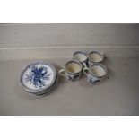 REPRODUCTION 18TH CENTURY STYLE BLUE AND WHITE PART COFFEE SET