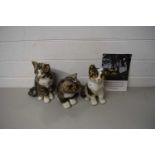 THREE WINSTANLEY POTTERY CATS