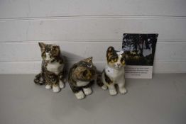 THREE WINSTANLEY POTTERY CATS