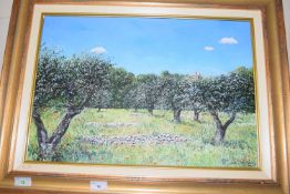 Frederick de Fontenay (French, 20th Century), Study of an olive grove, oil on canvas, signed