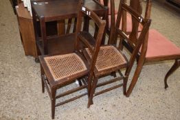 PAIR OF EDWARDIAN CANE SEATED BEDROOM CHAIRS
