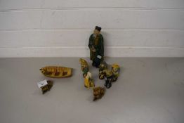 MIXED LOT VARIOUS CHINESE MODERN FIGURES AND OTHER ITEMS