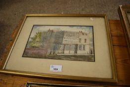 H E HUMPHRIES, 'ST LAWRENCE STEPS, NORWICH, FEATURING THE W SAYER WAREHOUSE', WATERCOLOUR, F/G, 37CM