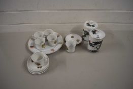MIXED LOT COMPRISING PAIR OF TAIWANESE STORAGE JARS, SMALL COFFEE SET AND OTHER ITEMS