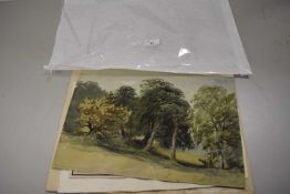 MIXED LOT : VARIOUS UNFRAMED WATERCOLOUR STUDIES TO INCLUDE ROBERT JOHN SWANN, ANTHONY FLEMING AND