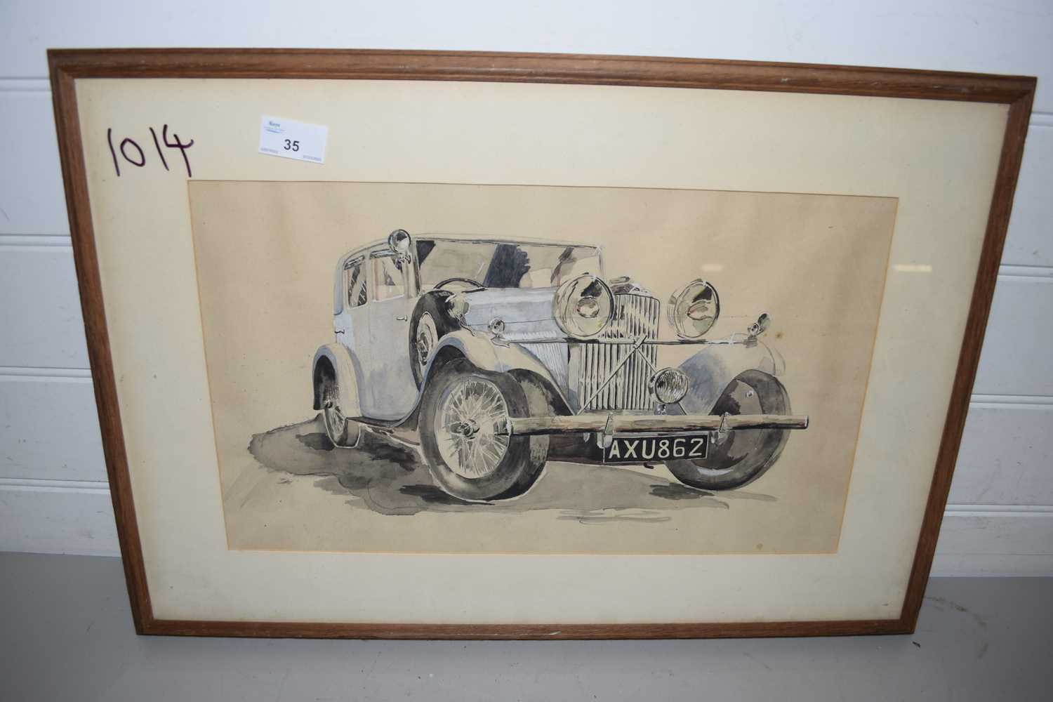 STUDY OF A VINTAGE CAR, WATERCOLOUR, F/G, UNSIGNED