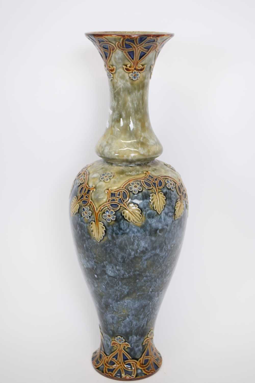 Doulton Art Nouveau Vase with tube lined floral design.