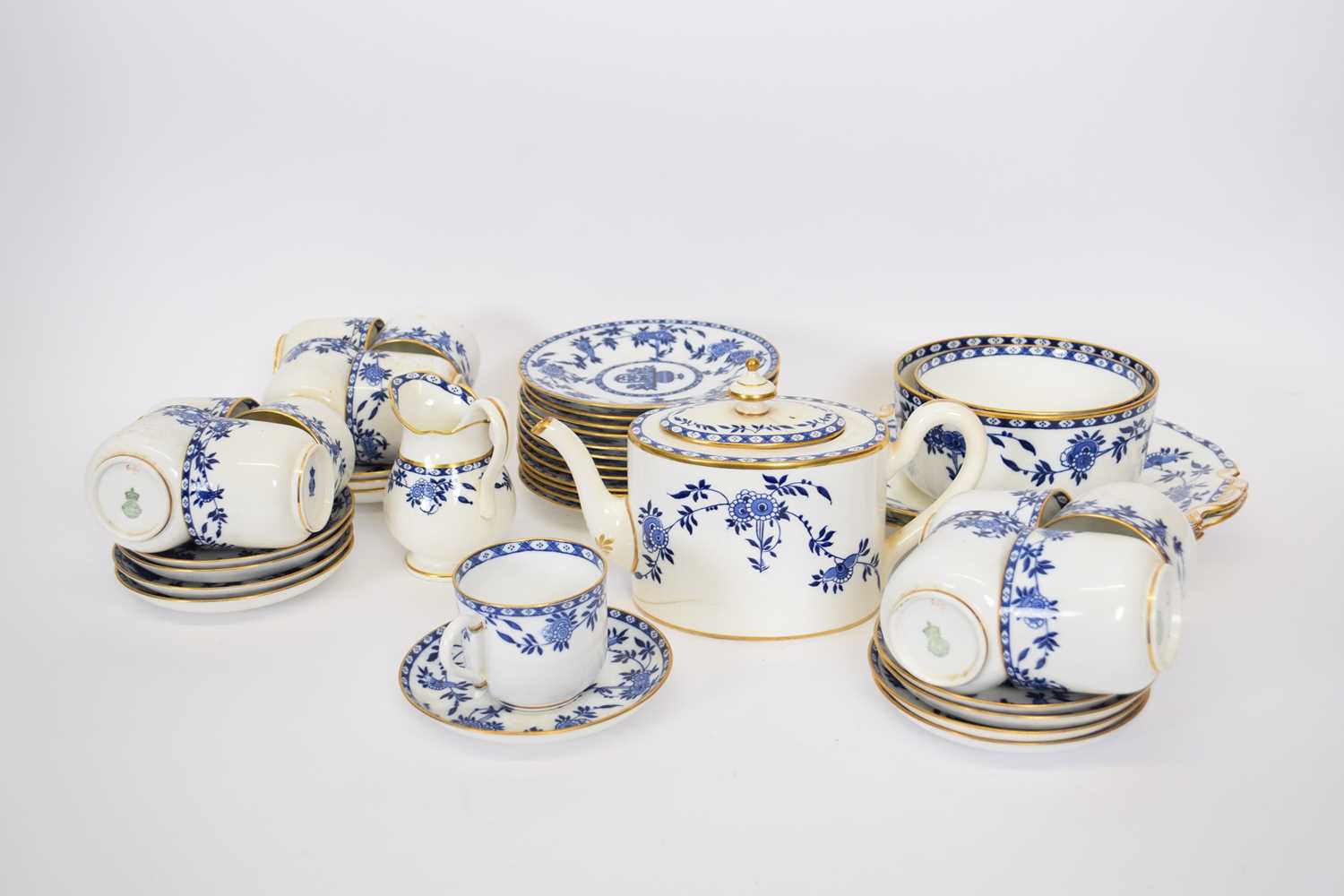 Extensive late 19th century Minton tea set all decorated in the Delft pattern including 12 cups, - Image 3 of 5
