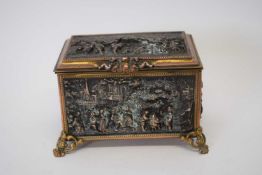 Metal box decorated in relief with Bacchanalian scenes