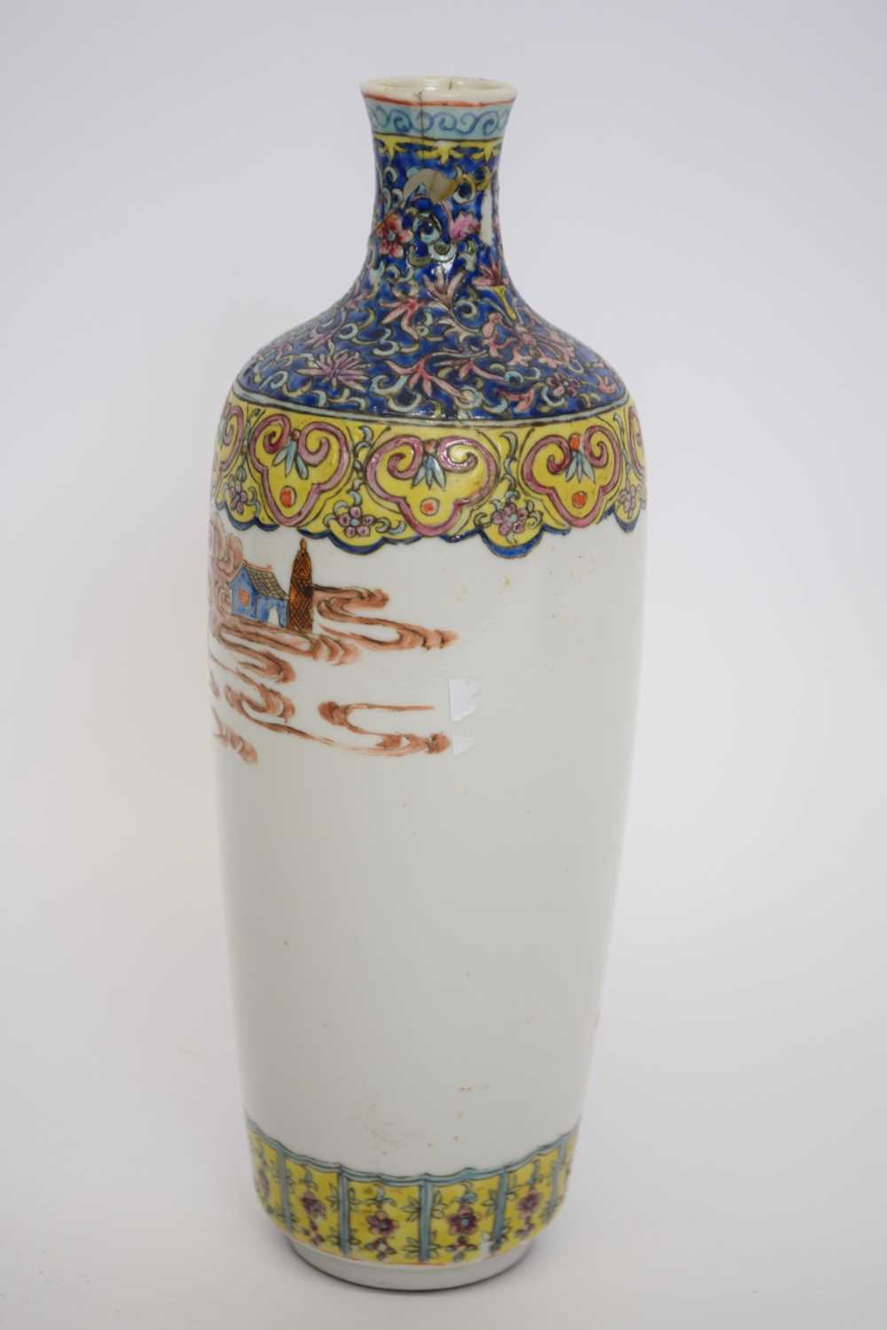 Chinese polychrome vase, Republican period, decorated with Chinese figures amongst clouds, the - Image 4 of 6