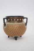 Doulton Cauldron Vase with gilt circle design