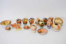 Group of Noritake wares, all with typical landscape designs including number of small pairs of