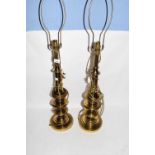 Pair of brass table lamps, 60cm high