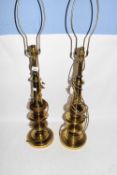 Pair of brass table lamps, 60cm high