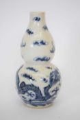 19th century Chinese porcelain vase of gourd shape decorated with a dragon chasing the flaming