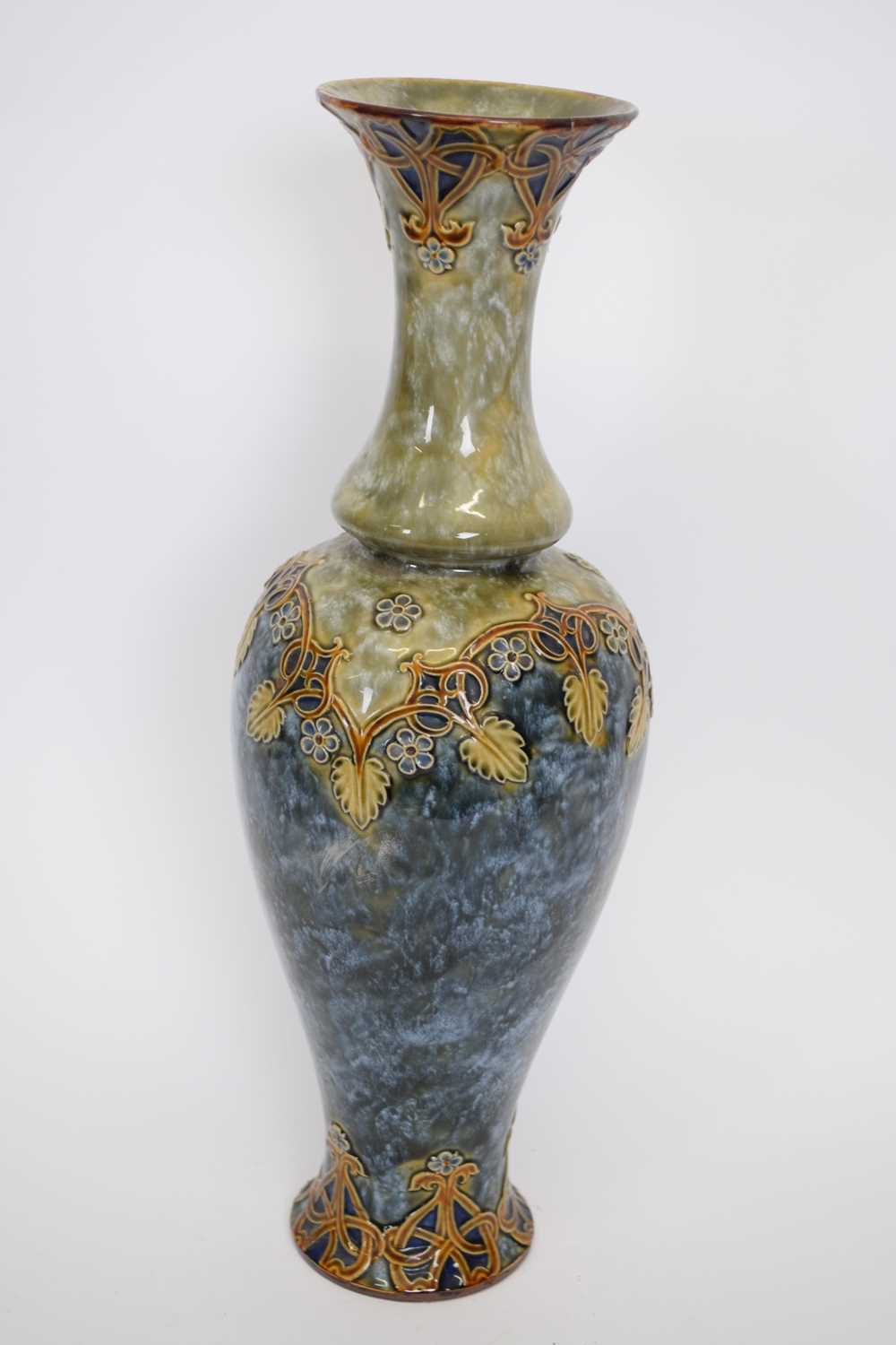 Doulton Art Nouveau Vase with tube lined floral design. - Image 3 of 6