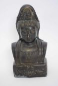 Asian bronze figure of a deity, 22cm high