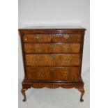 18th century and later walnut chest on stand, the piece has been significantly modified with the top