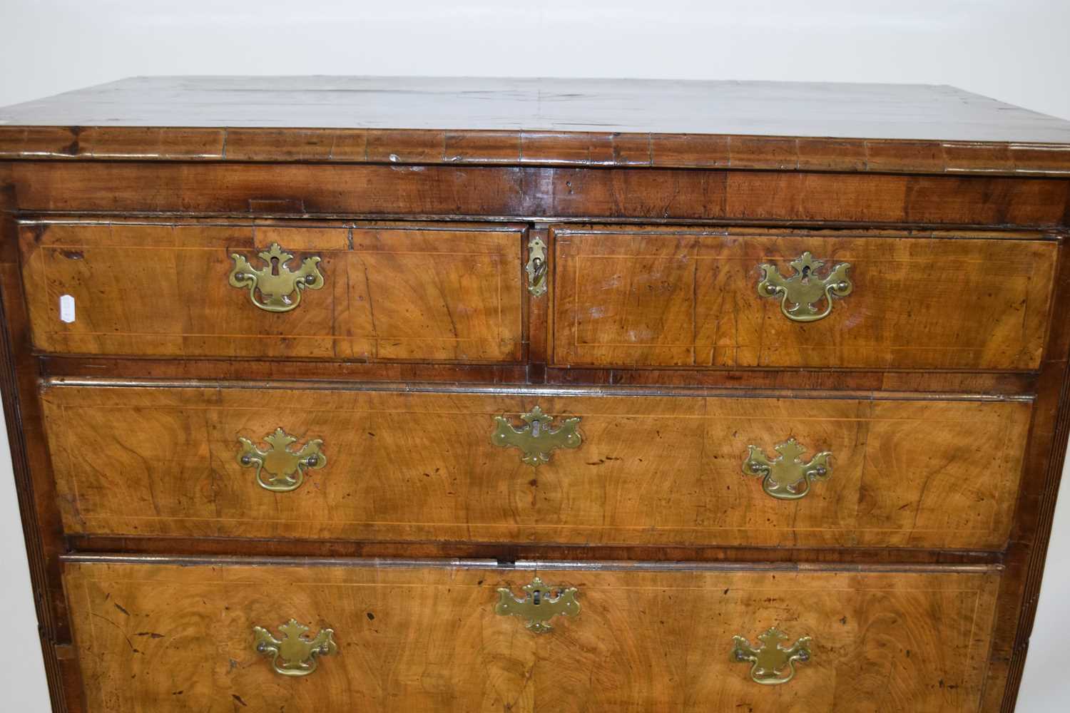 18th century and later walnut chest on stand, the piece has been significantly modified with the top - Image 2 of 3