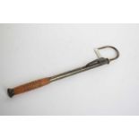 Wooden handled steel fishing gaff, 39cm long
