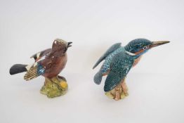 Beswick model of a jay together with a model of a kingfisher, 13cm high