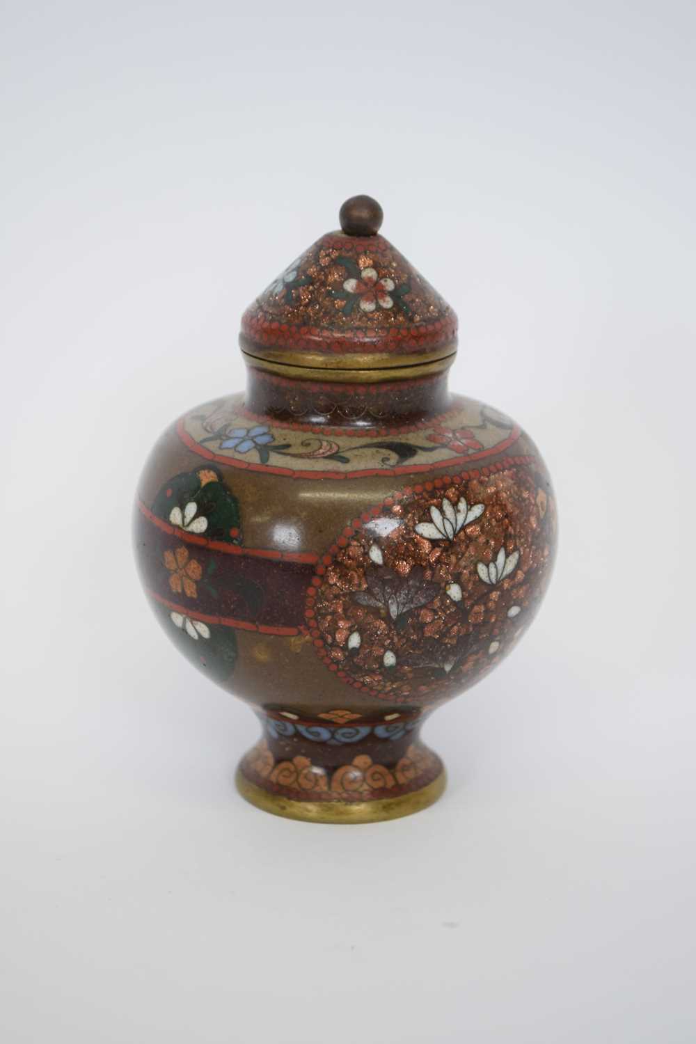 Japanese cloisonne small vase and cover - Image 2 of 4