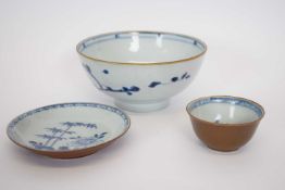 Chinese porcelain Nanking Cargo tea bowl and saucer with Christies sticker to base and further