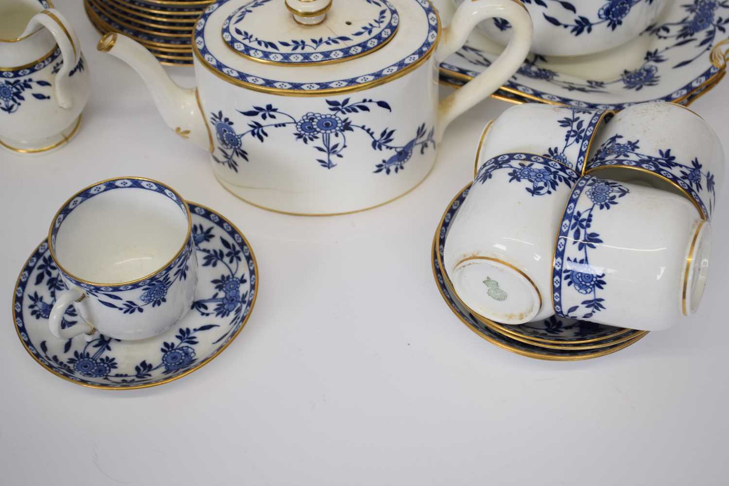 Extensive late 19th century Minton tea set all decorated in the Delft pattern including 12 cups, - Image 2 of 5