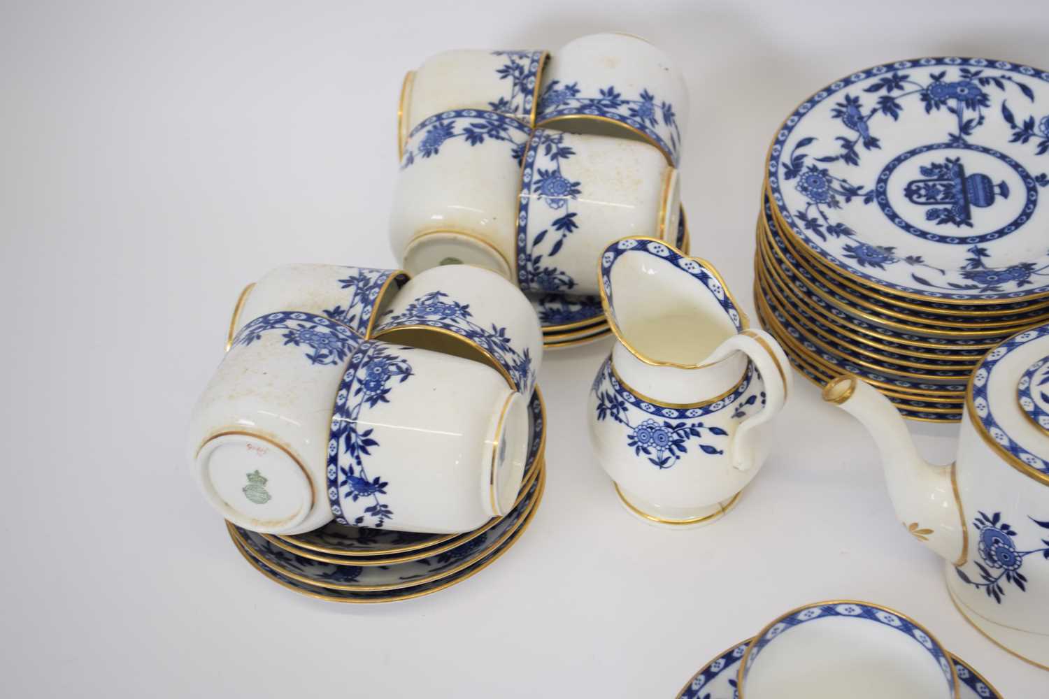 Extensive late 19th century Minton tea set all decorated in the Delft pattern including 12 cups, - Image 4 of 5