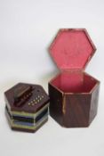 Small cased squeeze box accordion of early 20th century manufacture, case 22cm high