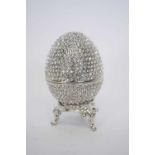 Silver imperial egg box with diamante detail